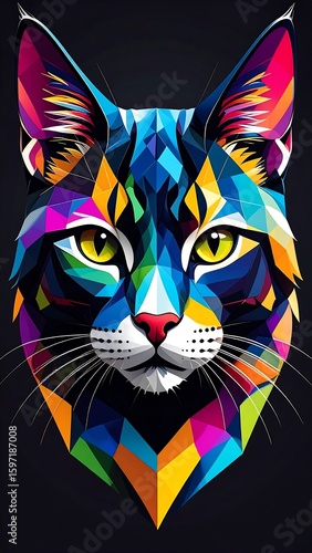 Vibrant cat portrait