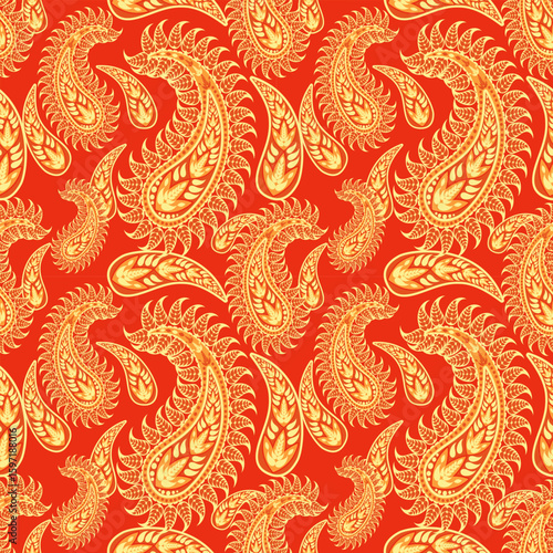 elegant paisley pattern for wallpaper background and textile beautiful paisley originated in persia and paisley is popular in Iran india scotland this paisley design is good for dress shawl scarf rida