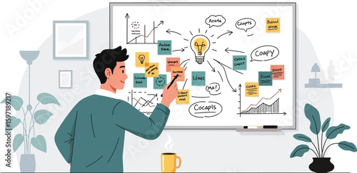 Brainstorming session business strategy planning meeting concept design team