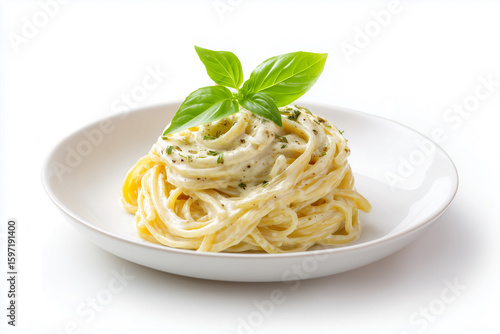 spaghetti with basil