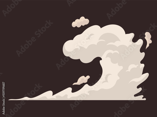 Cartoon Smoke Cloud, Fog Flow or Smokey Steam