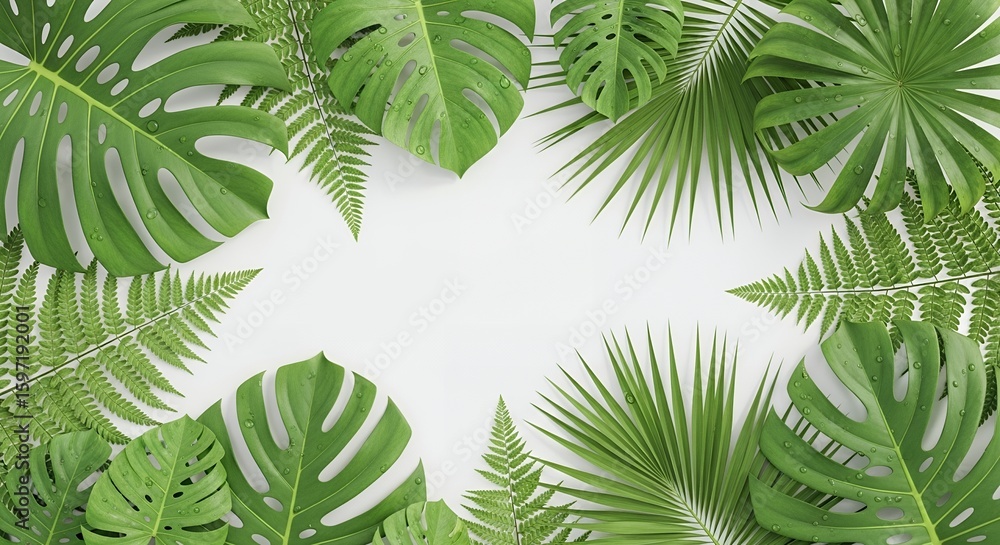 Vibrant green foliage stands out against a crisp white backdrop, showcasing nature's intricate details in clean, minimalist style. The high-contrast composition highlights every vein and texture of th Vibrant green foliage stands out against a crisp white backdrop, showcasing nature's intricate details in clean, minimalist style. The high-contrast composition highlights every vein and texture of th