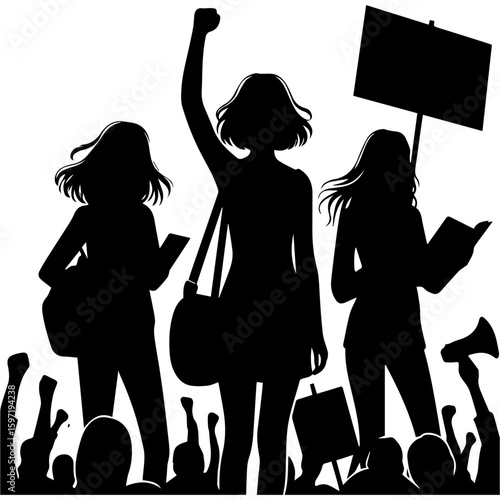 Protest Crowd Silhouette