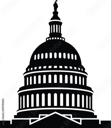 United States Capitol building icon. Vector illustration 

