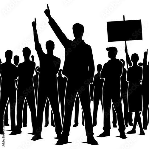 Protest Crowd Silhouette