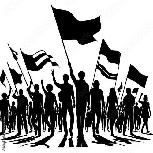 Protest Crowd Silhouette