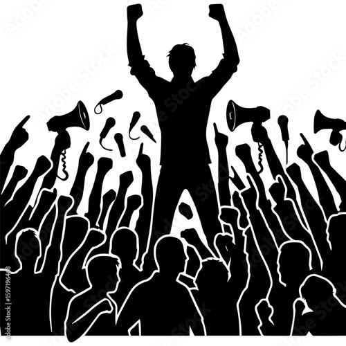 Protest Crowd Silhouette