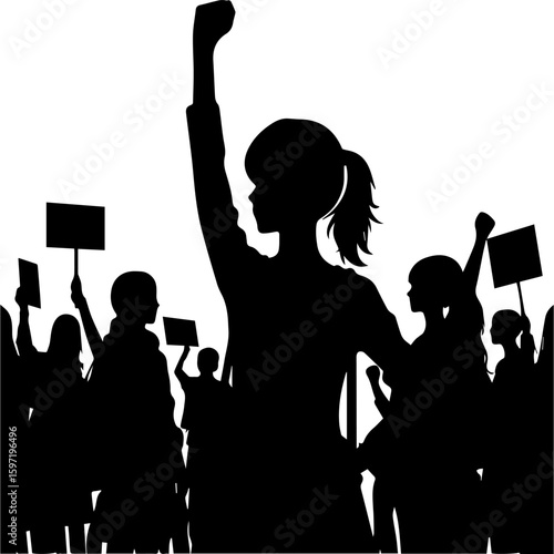 Protest Crowd Silhouette