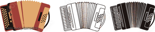 Find accordion musical instrument illustration vector image download accordion lessons and accordion music sheets