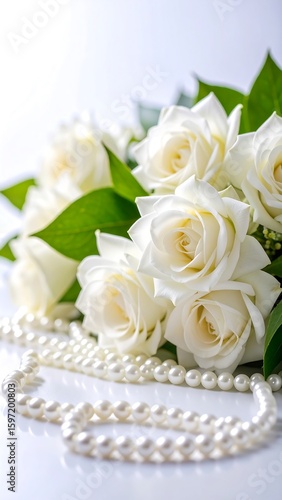 White roses and pearls