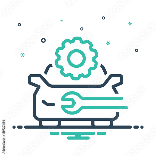 Mix icon for car repair