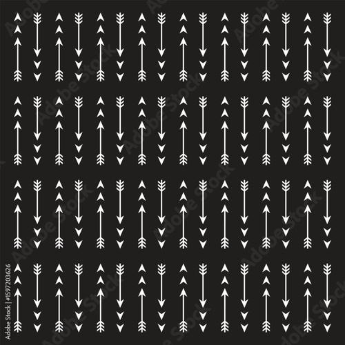 bow and arrow doodle seamless pattern background