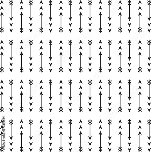 bow and arrow doodle seamless pattern background