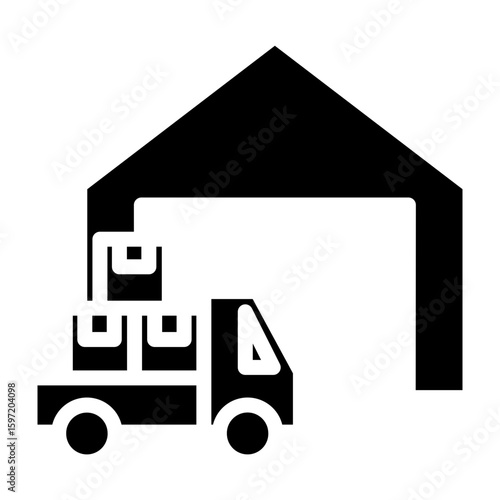 Incoming Shipment Vector Glyph Icon Design