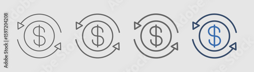 invest icon set outline