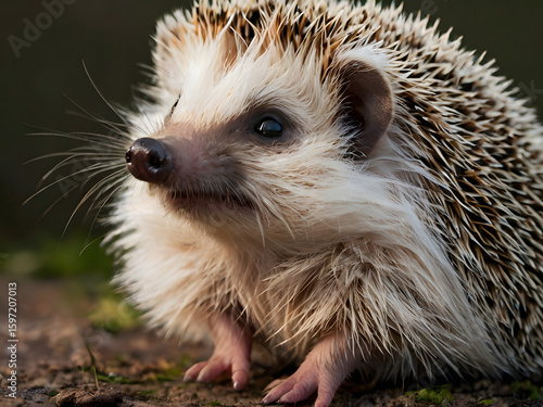 close up of a small hedgehog