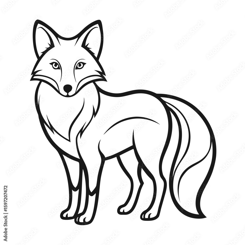 Fototapeta premium vector illustration of a fox