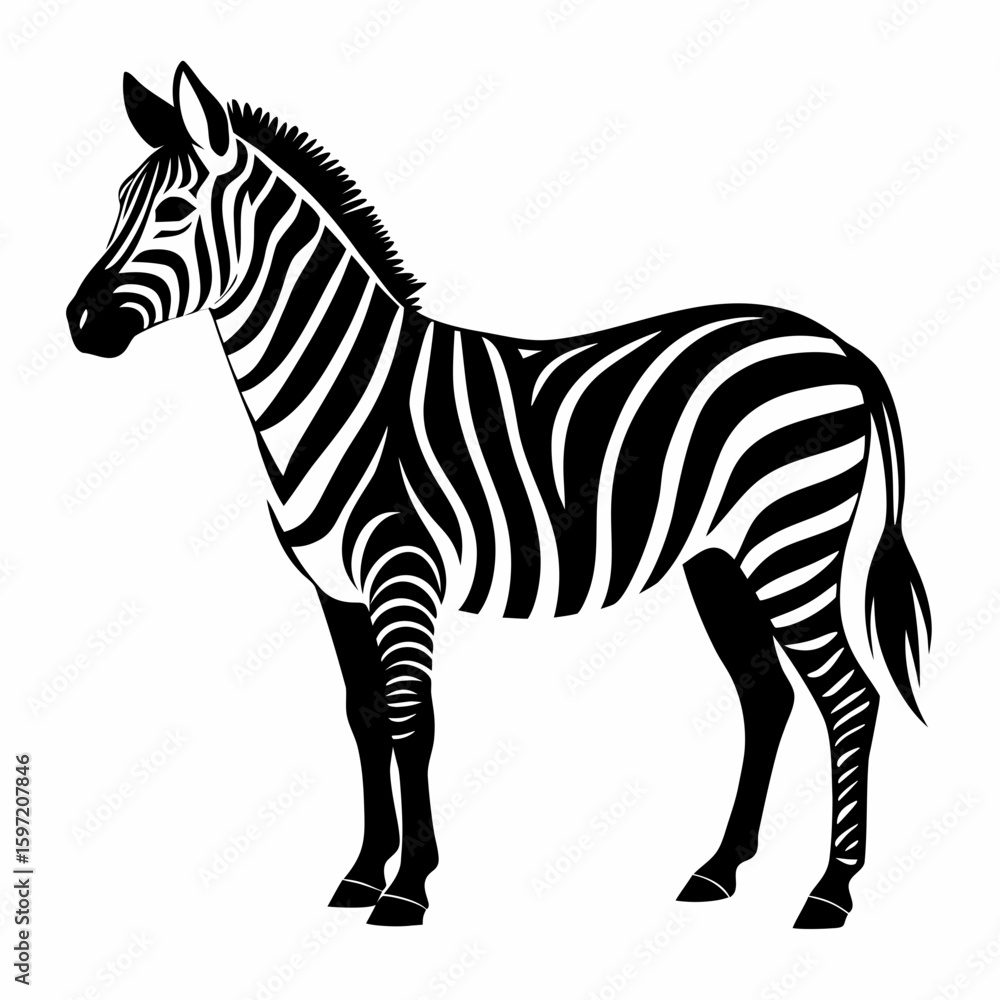 Fototapeta premium Zebra Silhouette Vector