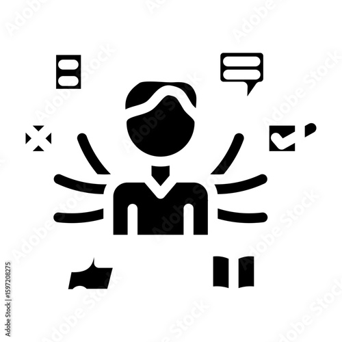 Multi Tasking Vector Glyph Icon Design