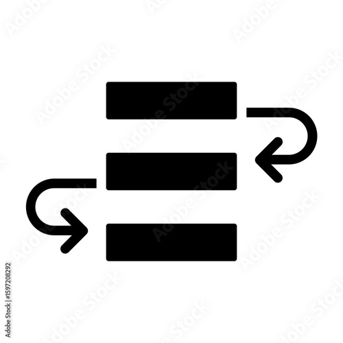Dependency Task Vector Glyph Icon Design