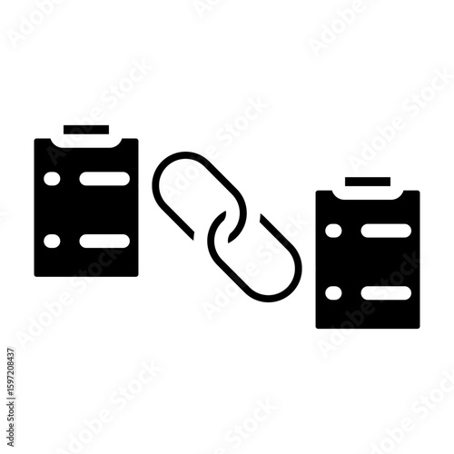 Linked Task Vector Glyph Icon Design
