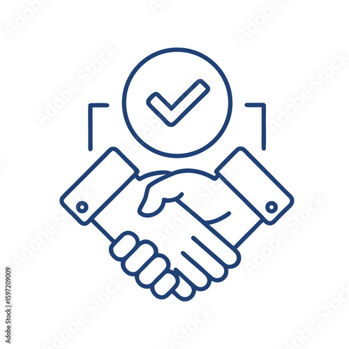 handshake vector icon, handshake, agreement, partnership, commitment editable stroke outline icon isolated on white background flat