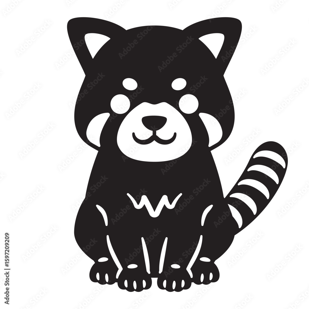 Fototapeta premium レッサーパンダのシルエット