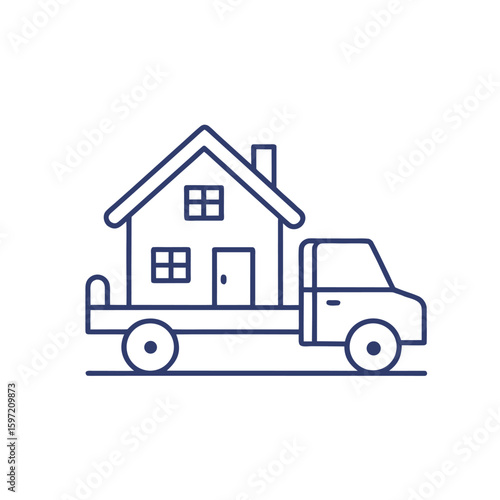 moving house icon on white