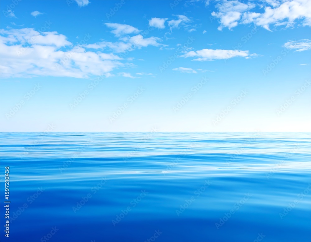 Obraz premium Wide expanse of calm blue sea and sky