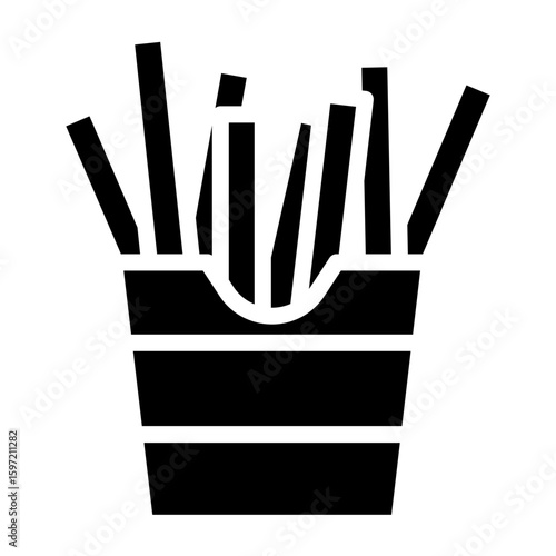 French Fries Vector Glyph Icon Design