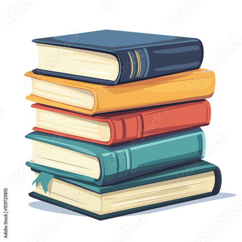 Paper books stack