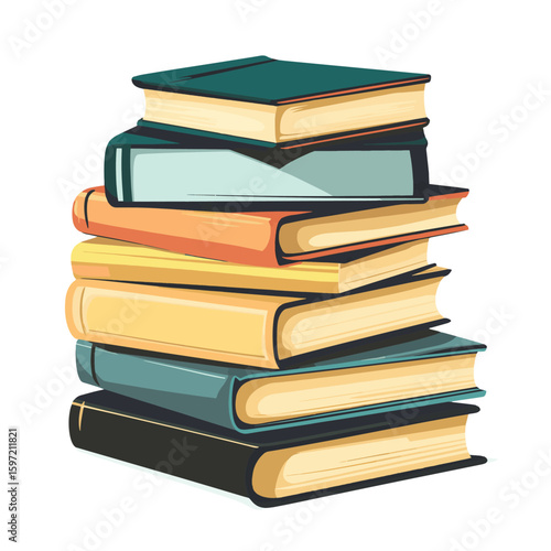 Paper books stack
