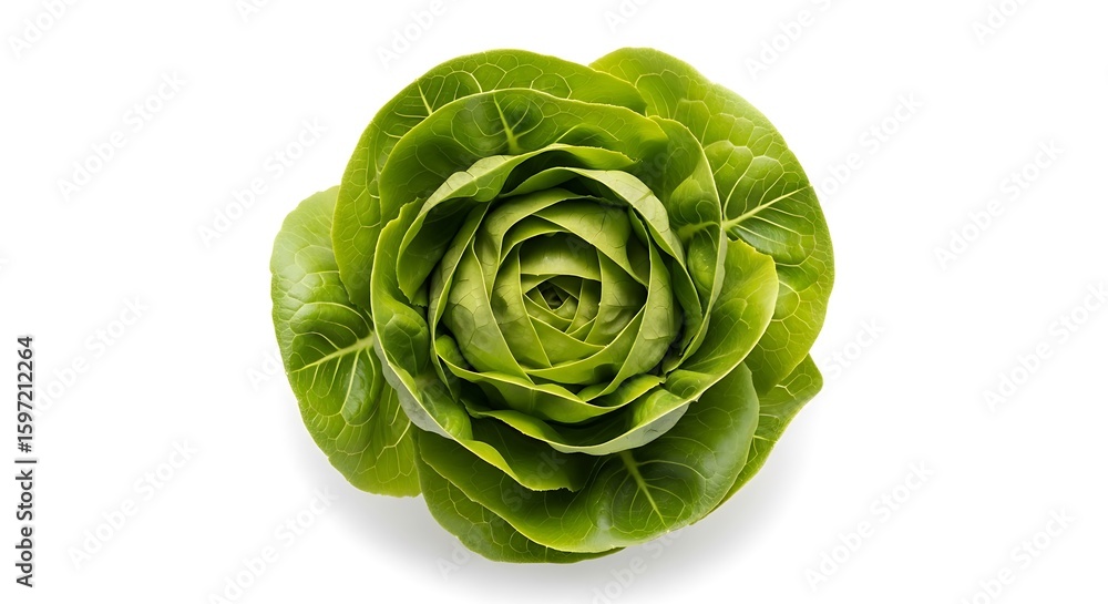 Fototapeta premium Green Lettuce Head Close Up