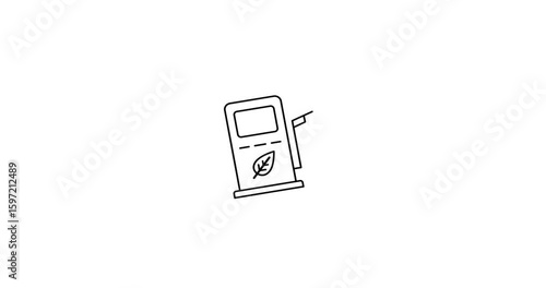 Animated icon of a gas station, representing fuel supply, energy refueling, and transportation services. Ideal for automotive platforms, fuel industry presentations, travel-related apps, logistics con