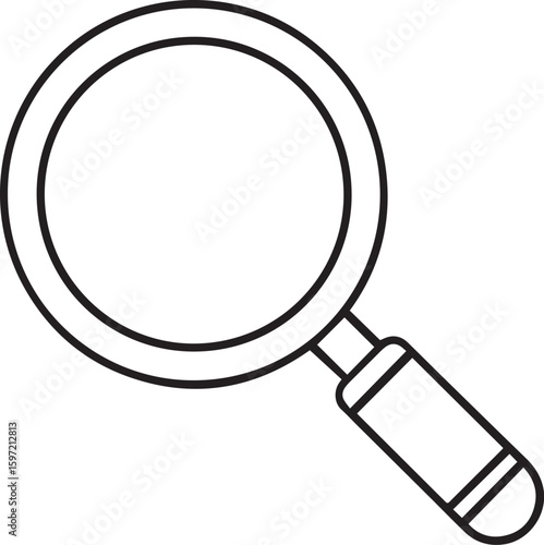 Magnifier outline vector line art