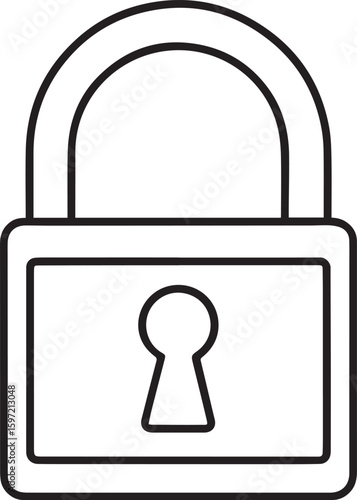 Padlock outline vector illustraion
