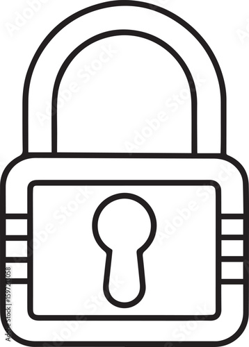 Padlock outline vector illustraion