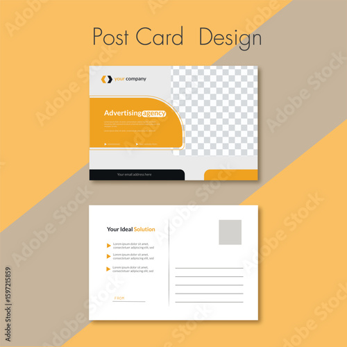 Real estate Business Corporate business or marketing agency postcard template 