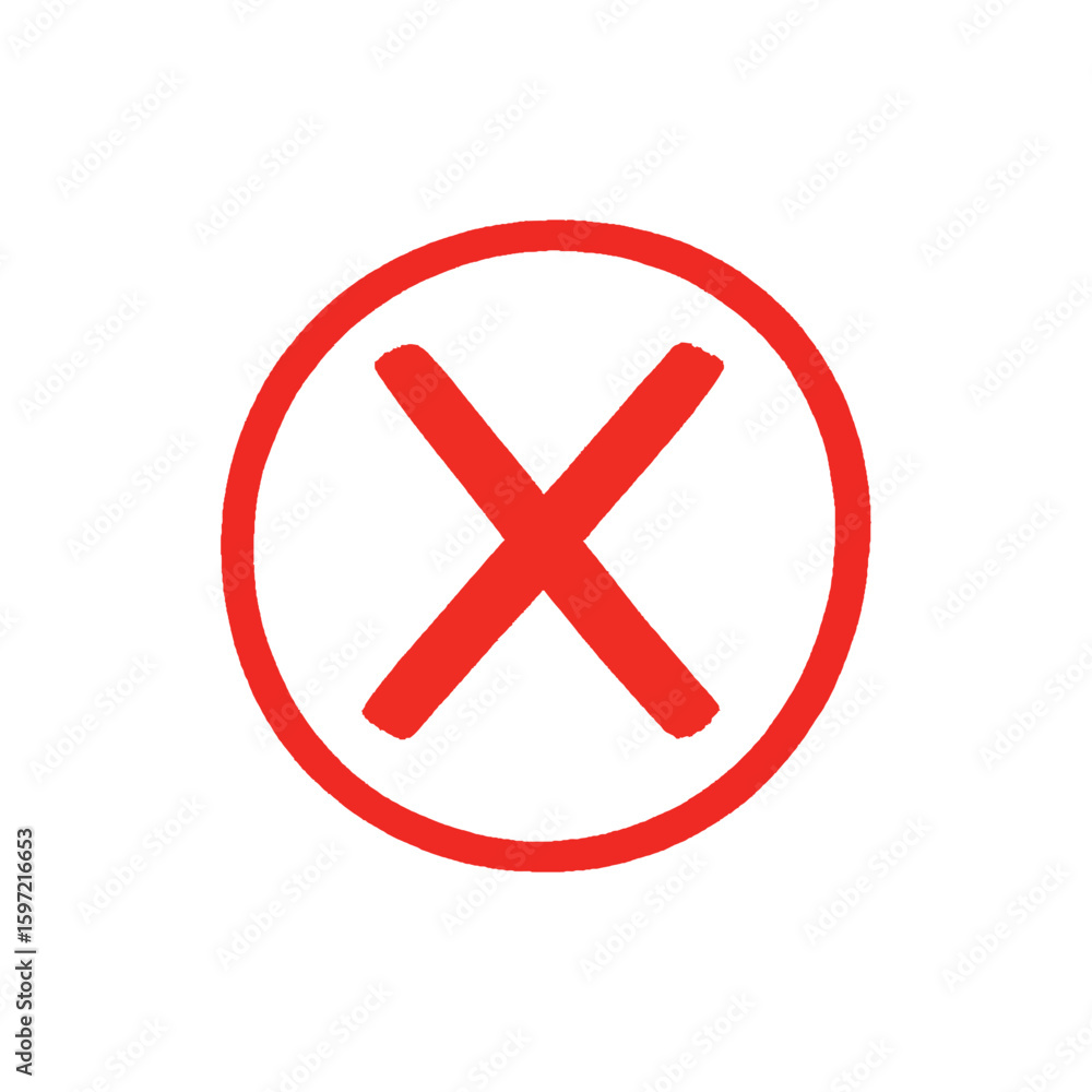 Obraz premium Red X Mark Icon Symbol Error Cancel Reject Sign Design.