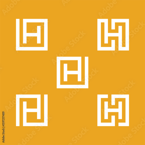 A collection of abstract H initial logo designs. Icons for luxurious, elegant, and simple businesses.