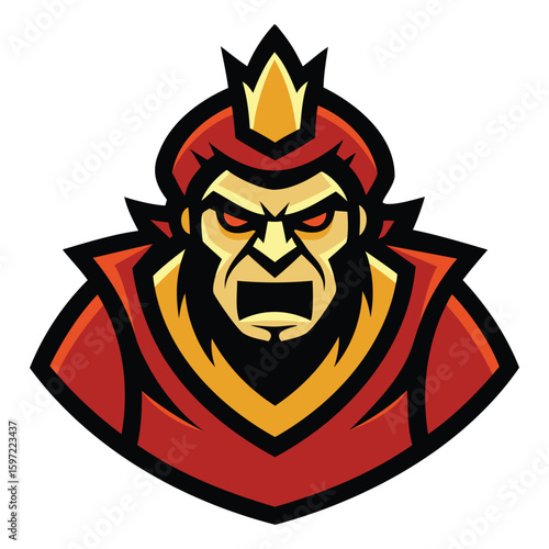 Angry Eastern King Esport Mascot Logo
