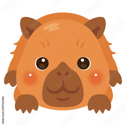 うつ伏せになったカピバラのイラスト
