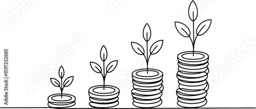 This illustration depicts financial growth or investment success through a clear visual metaphor.