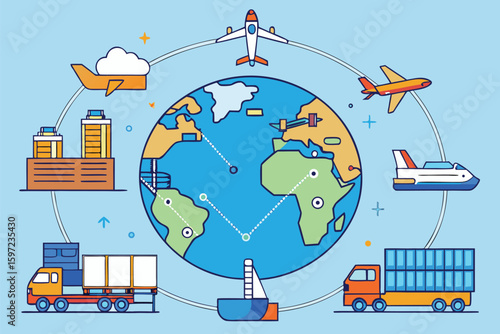 Global Logistics and Transportation Across Industry Networks Illustrated