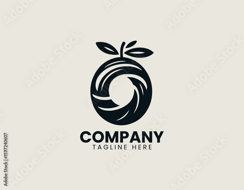 Organic Olive Fruit Leaf Healthy Food Product Vector Logo Design