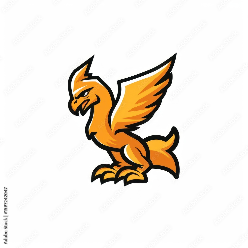Obraz premium Fierce golden mythical bird