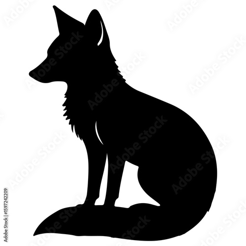 A silhouette of a fox