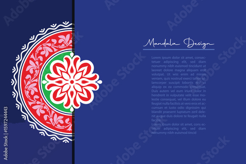 Mandala Design vector, Colorful alpona design vector, Boishakhi Alpona Vector