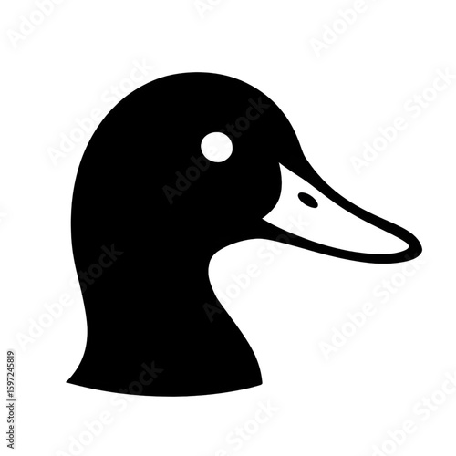 Vector illustration of a duck face silhouette