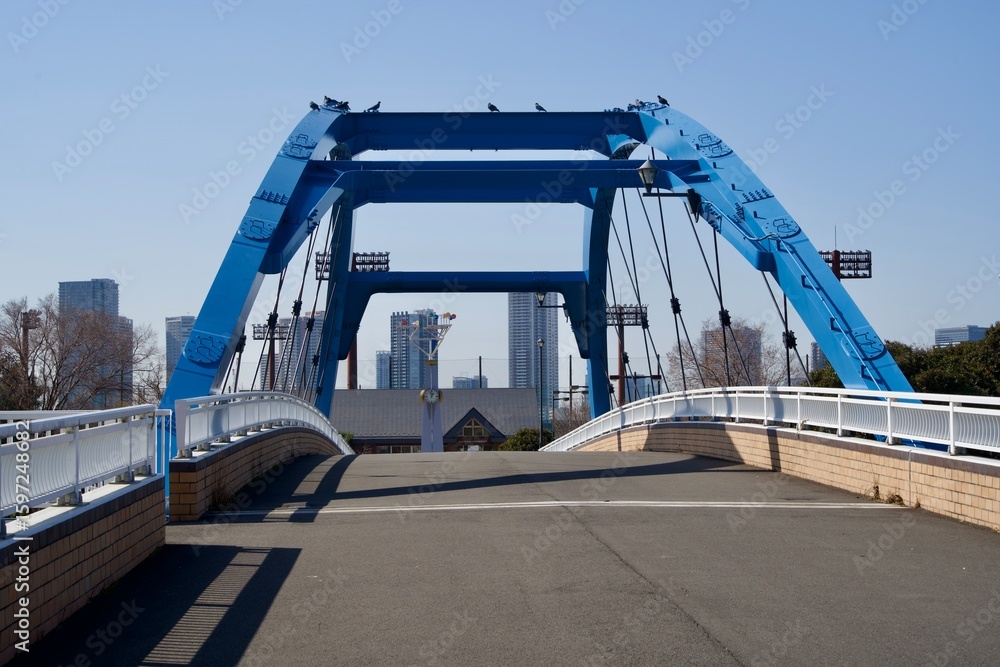 Fototapeta premium Bridge leading to Yumenoshima Park